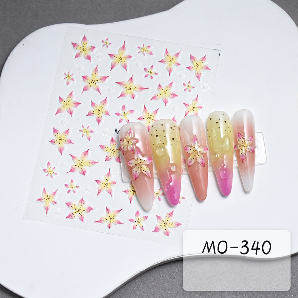 Lily Flower Nail Art Sticker Decals