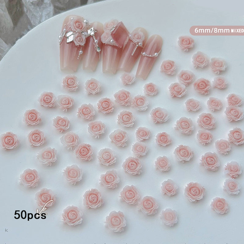 3D Rose Nail Stud Jewelry Acrylic Nail Gem Nail Decoration