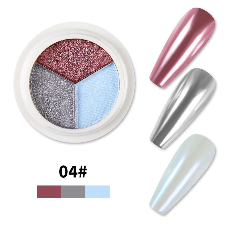 3 in 1 Solid Holographic Nail Powder Chameleon Powder Ombre Nail Pigment