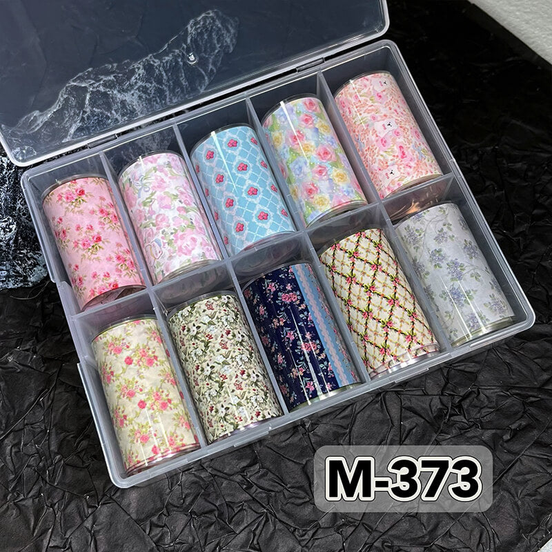 New Bow Flower Bear Nail Foil Transfer Paper – Cute Floral Nail Art Sticker Rolls