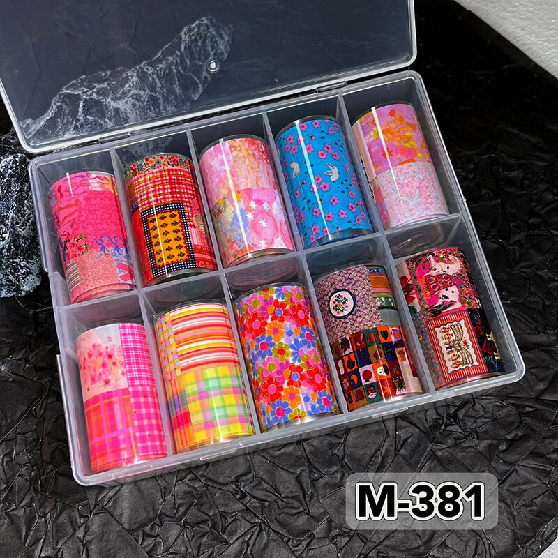 New Bow Flower Bear Nail Foil Transfer Paper – Cute Floral Nail Art Sticker Rolls