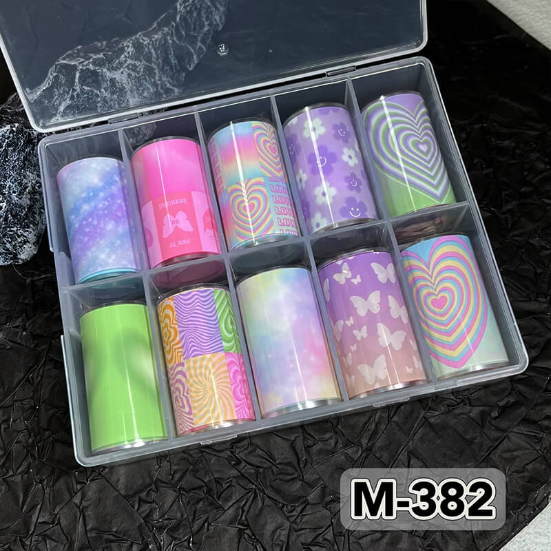 New Bow Flower Bear Nail Foil Transfer Paper – Cute Floral Nail Art Sticker Rolls
