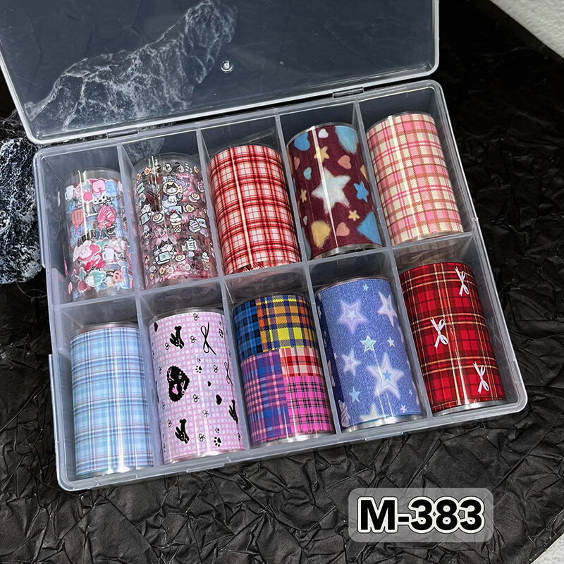 New Bow Flower Bear Nail Foil Transfer Paper – Cute Floral Nail Art Sticker Rolls