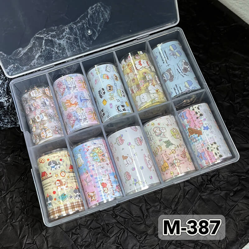 New Bow Flower Bear Nail Foil Transfer Paper – Cute Floral Nail Art Sticker Rolls