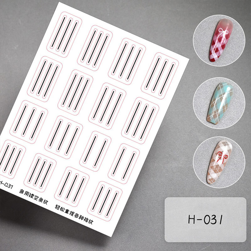 Accurate French Nail Art Stencil Stickers with Alignment Line