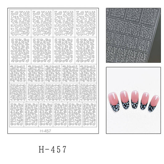 Hollow Clear Ultra-Thin Nail Stencil Stickers – Plaid, Diamond & Stripe Airbrush Designs