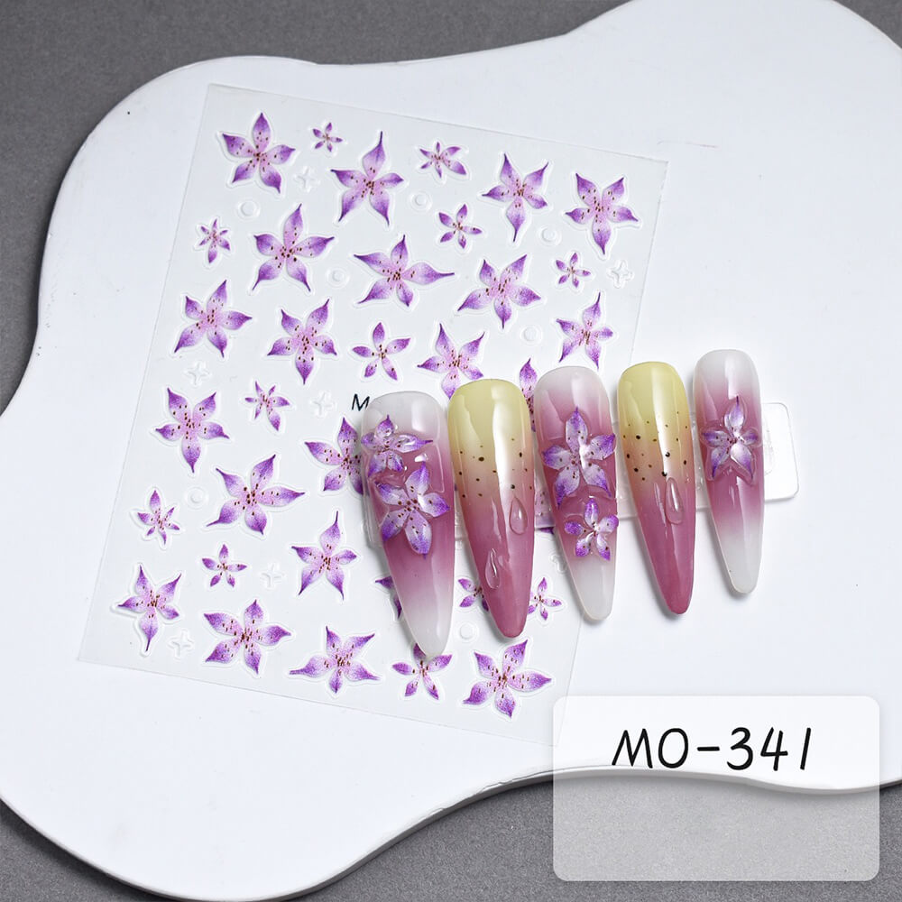 Lily Flower Nail Art Sticker Decals