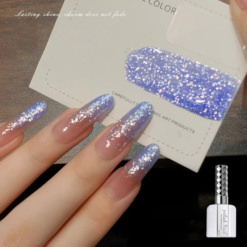 Snow Velvet Glitter Gel Polish – Fine Sparkle Nail Art Gel