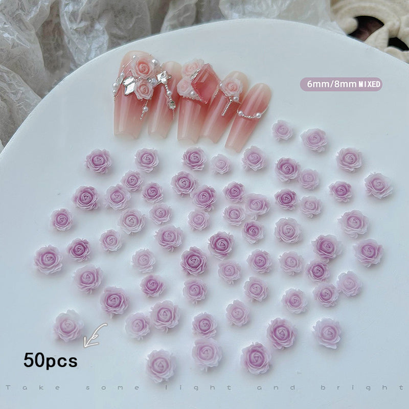 3D Rose Nail Stud Jewelry Acrylic Nail Gem Nail Decoration