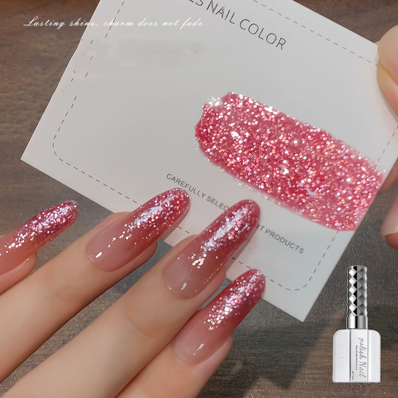 Snow Velvet Glitter Gel Polish – Fine Sparkle Nail Art Gel