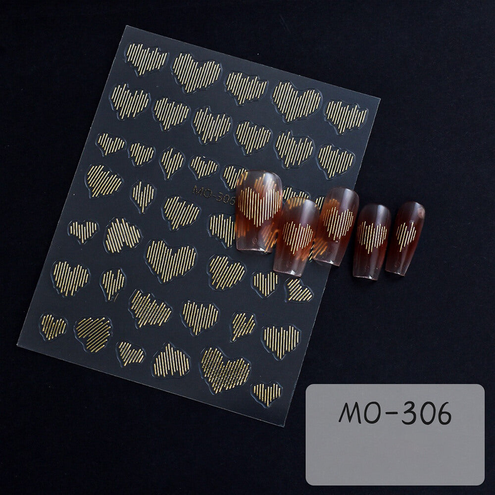 Reflective Wire Print Nail Art Stickers