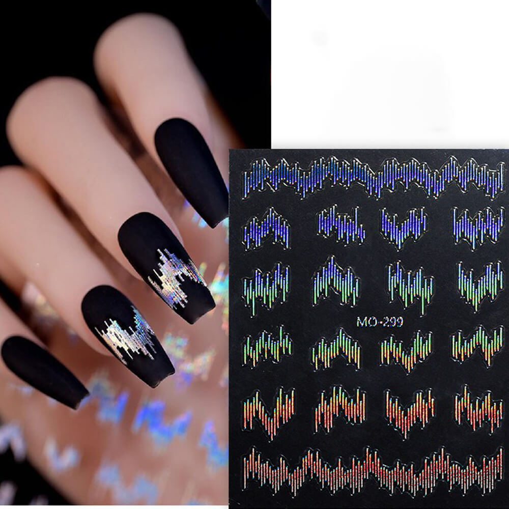 Reflective Wire Print Nail Art Stickers