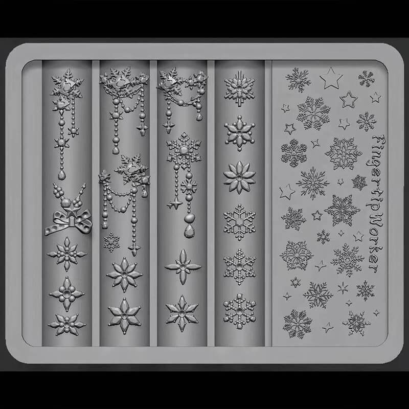 3D Snowflake Silicone Nail Art Mold