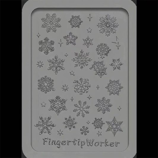 3D Snowflake Silicone Nail Art Mold