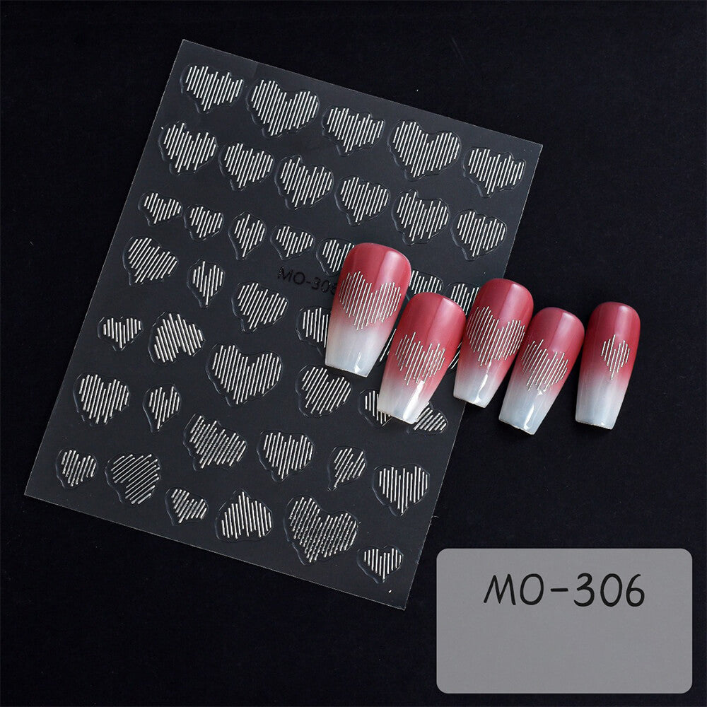 Reflective Wire Print Nail Art Stickers