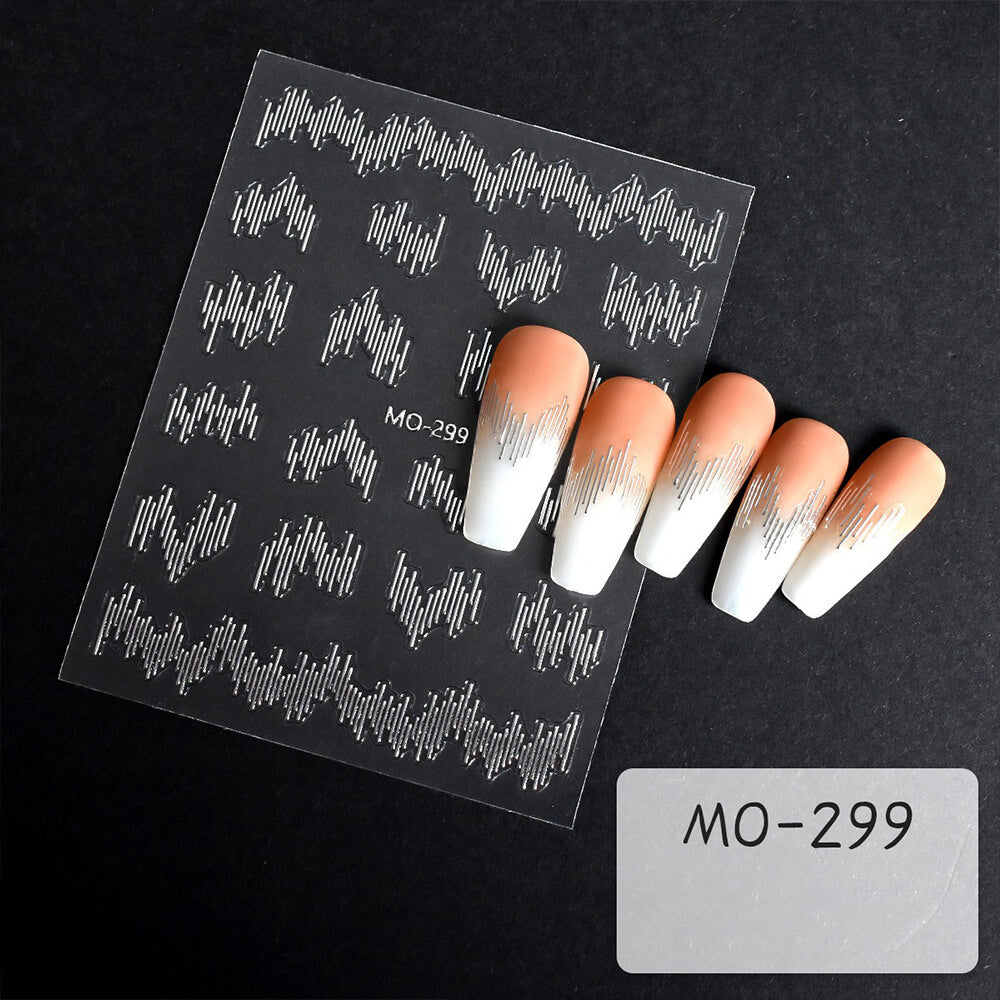 Reflective Wire Print Nail Art Stickers