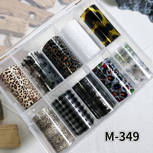 Snake Leopard Print Paid Nail Art Transfer Foil