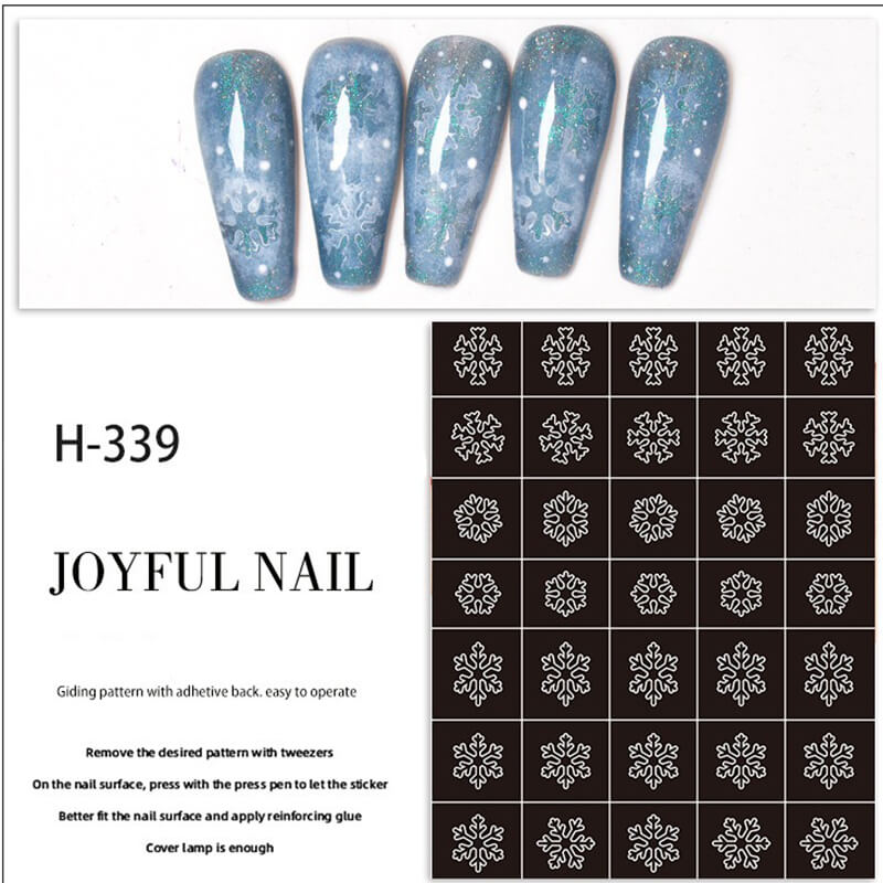 Snowflake Nail Art Sticker Easy Manicure Stencil