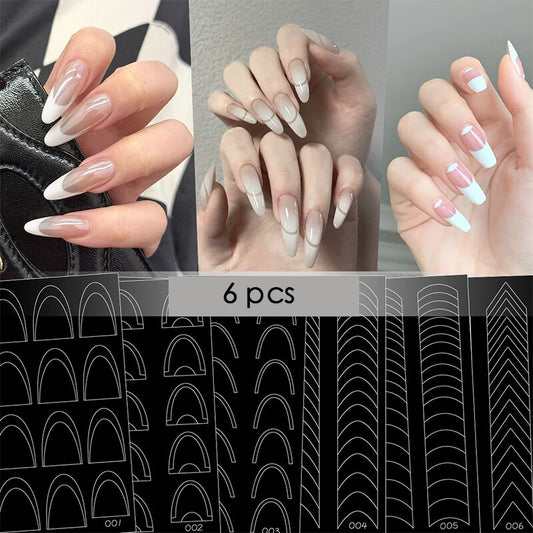 Upgrade French Line Nail Art Stencils French Tip Nail Stickers