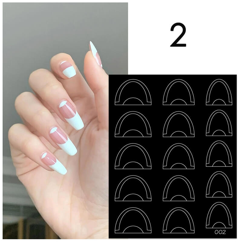 Upgrade French Line Nail Art Stencils French Tip Nail Stickers