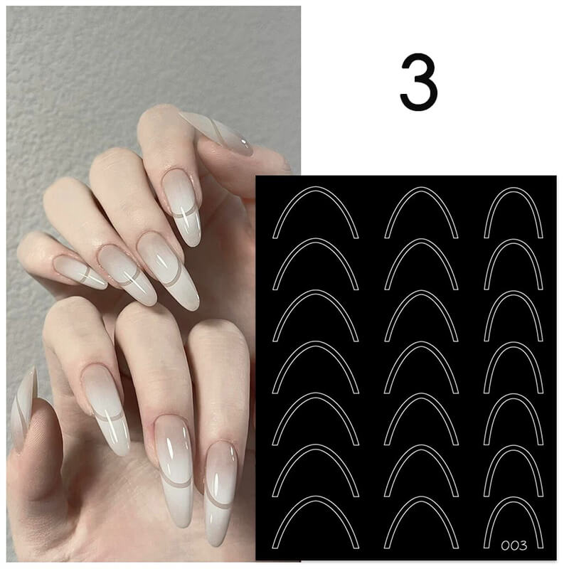 Upgrade French Line Nail Art Stencils French Tip Nail Stickers