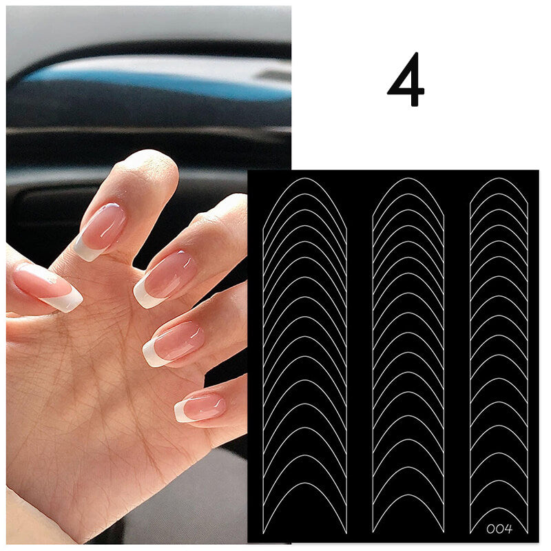 Upgrade French Line Nail Art Stencils French Tip Nail Stickers