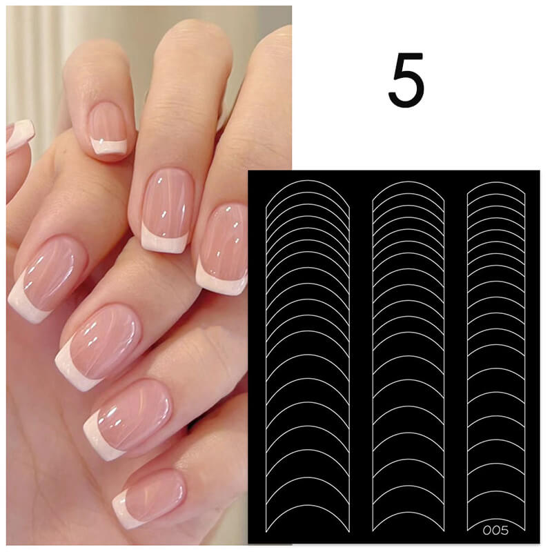 Upgrade French Line Nail Art Stencils French Tip Nail Stickers