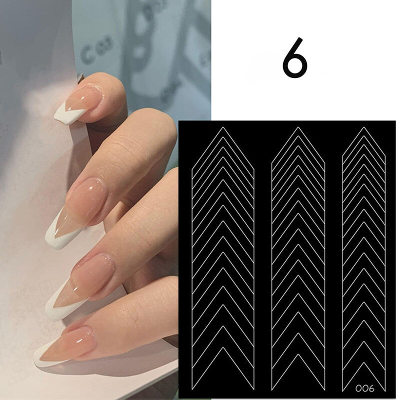 Upgrade French Line Nail Art Stencils French Tip Nail Stickers