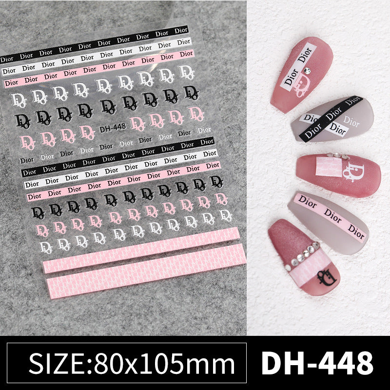 Luxury Logo Nail Art Stickers Nail DIY Decals