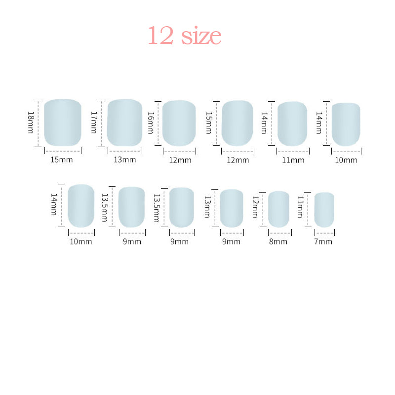 #117 Short Length Squoval Shape Green Press on Nail