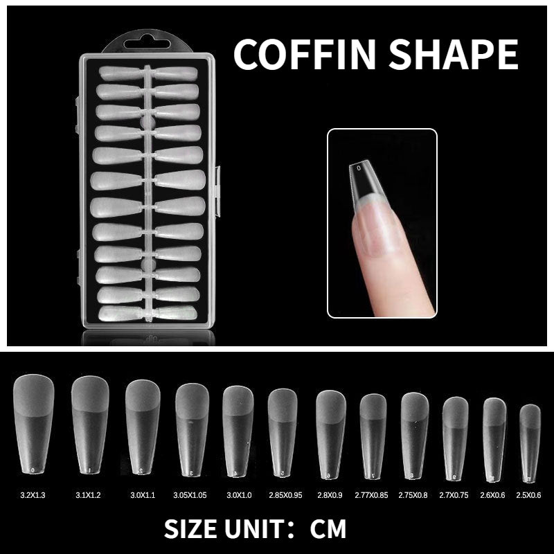 Clear Nail Tips Set Frosted Fake Coffin Nail Tips Nail Tips False Nail Tips