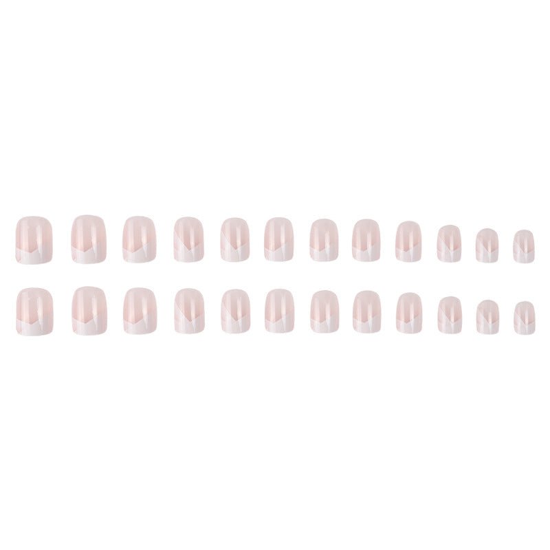 #101 Short Length Squoval Shape Pink Press on Nail - moepak123