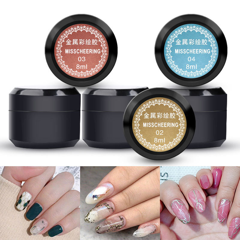 Metallic Painting Gel Liner Gel Nail Polish Glitter Drawing Nail Gel