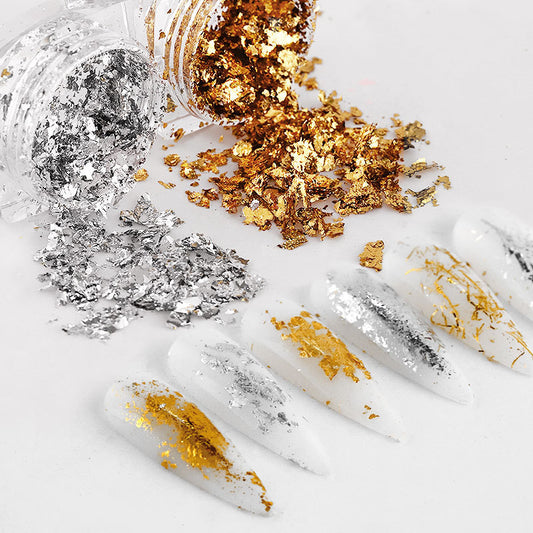 Gold Sliver Foil Paper Nail Decoration DIY Tools