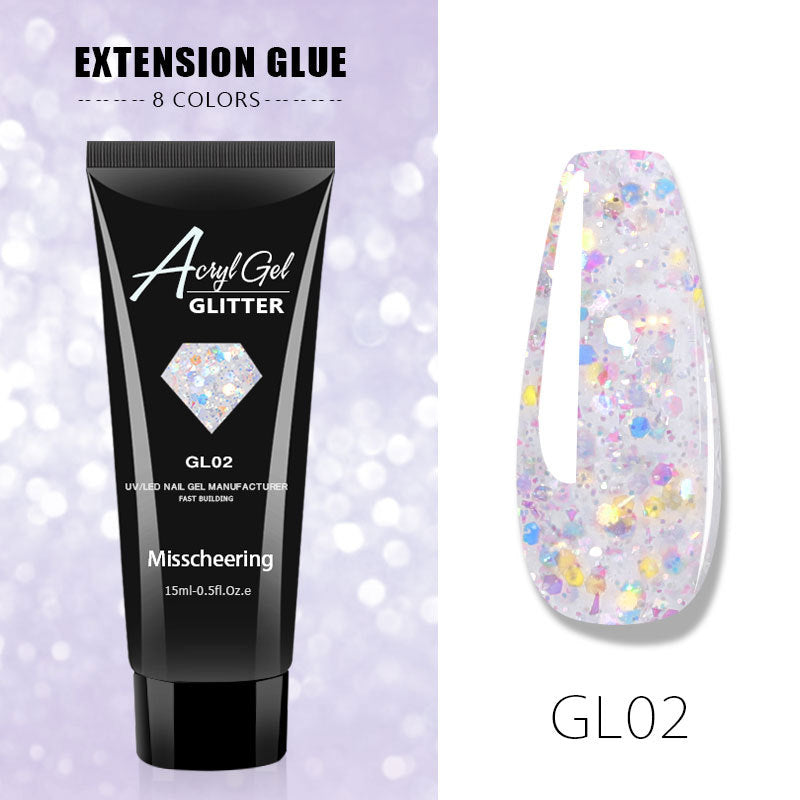 Sequins Glitter Poly Nail Gel Extension Builder Gel