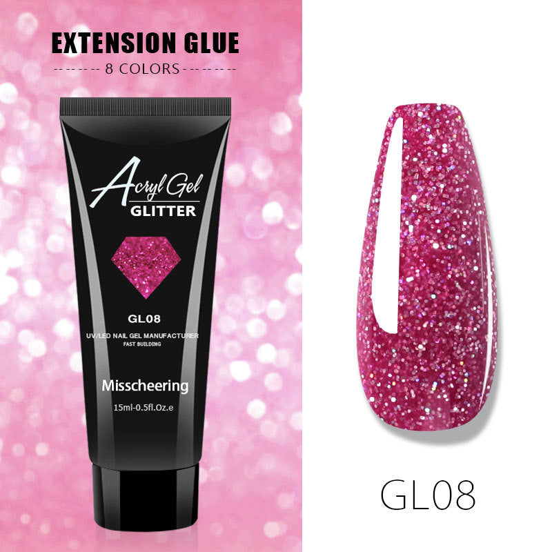 Sequins Glitter Poly Nail Gel Extension Builder Gel