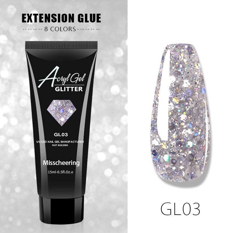 Sequins Glitter Poly Nail Gel Extension Builder Gel