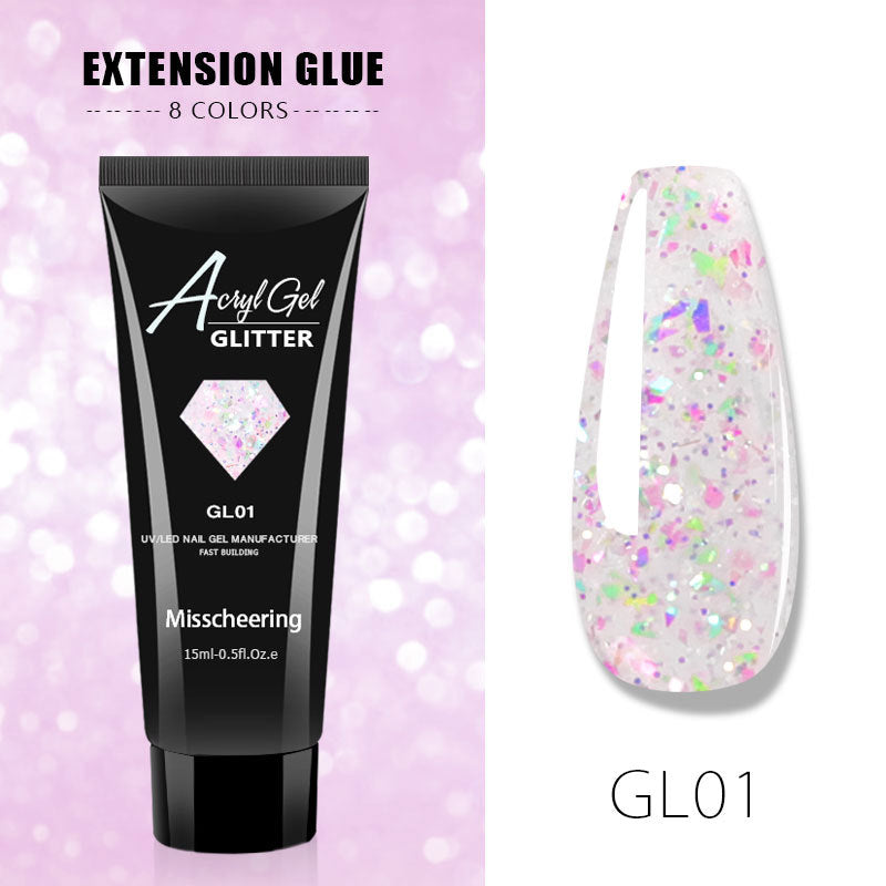 Sequins Glitter Poly Nail Gel Extension Builder Gel