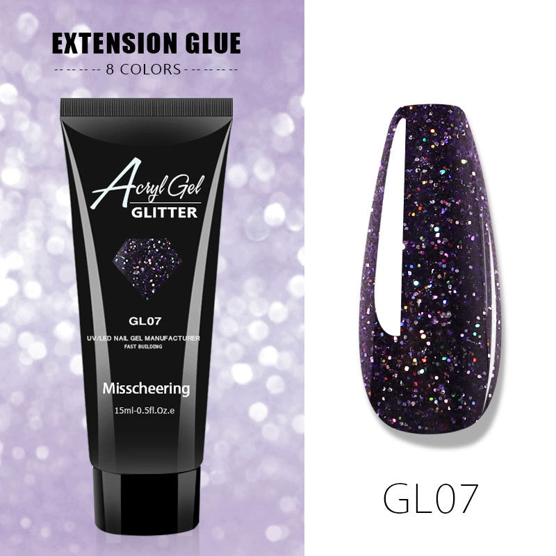 Sequins Glitter Poly Nail Gel Extension Builder Gel