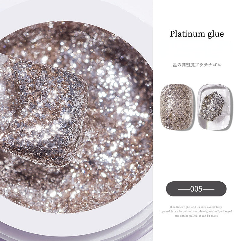 Glitter Nail Gel Platinum Gel for Nail Art Shiny Gel Polish