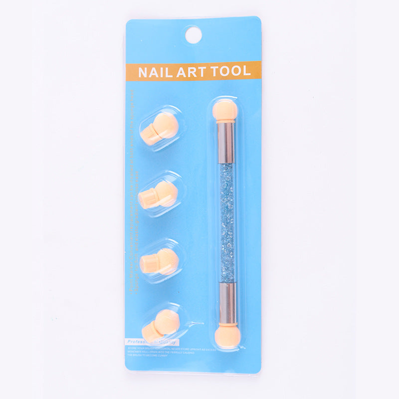 Double Head Sponge Nail Brush Dotting Gradient Pen