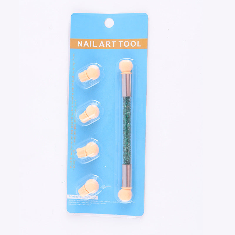 Double Head Sponge Nail Brush Dotting Gradient Pen