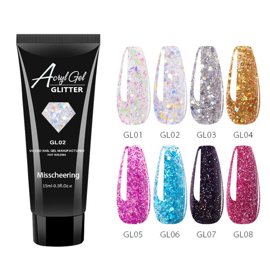 Sequins Glitter Poly Nail Gel Extension Builder Gel