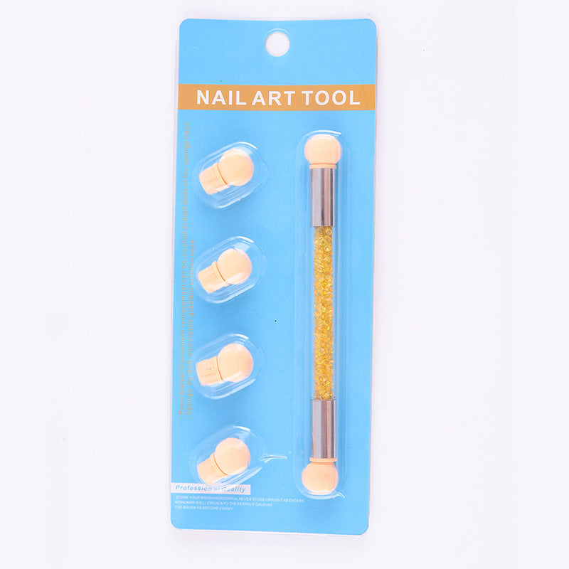 Double Head Sponge Nail Brush Dotting Gradient Pen