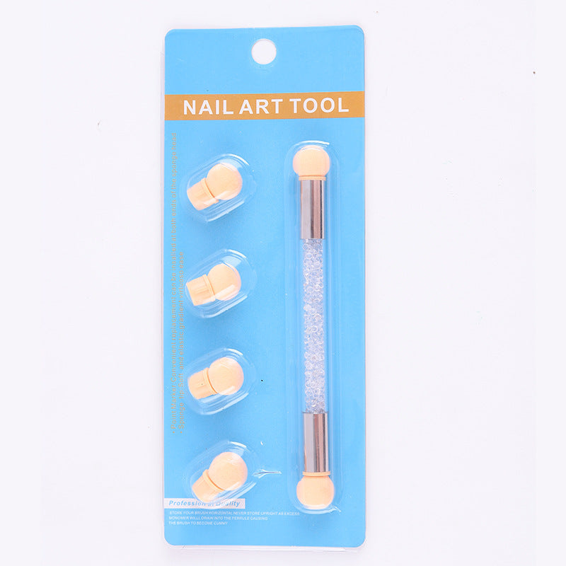 Double Head Sponge Nail Brush Dotting Gradient Pen