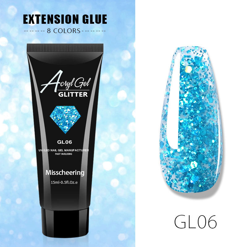 Sequins Glitter Poly Nail Gel Extension Builder Gel