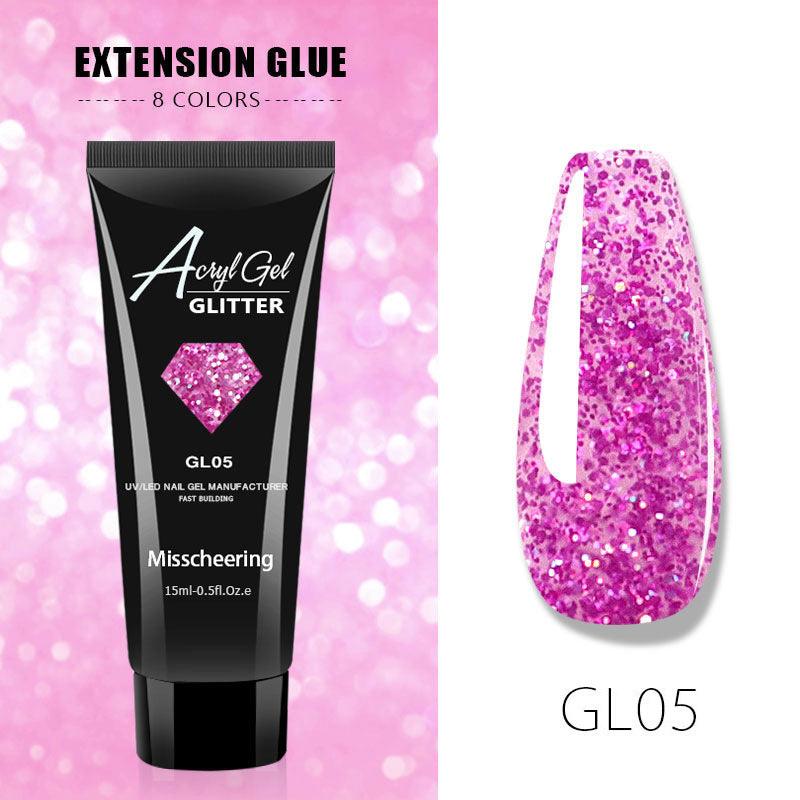 Sequins Glitter Poly Nail Gel Extension Builder Gel