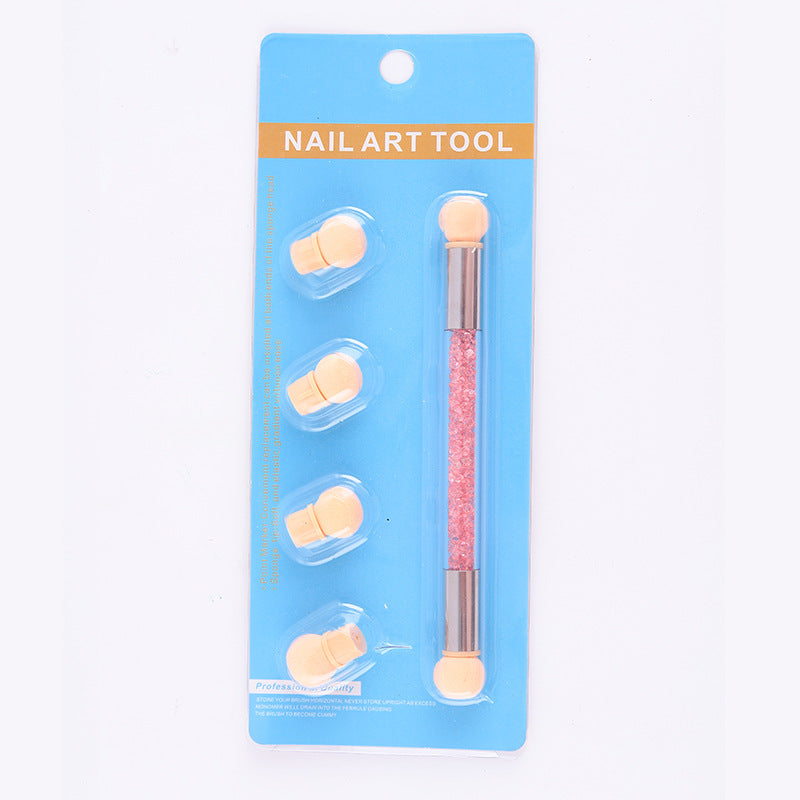 Double Head Sponge Nail Brush Dotting Gradient Pen