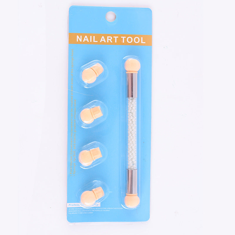 Double Head Sponge Nail Brush Dotting Gradient Pen