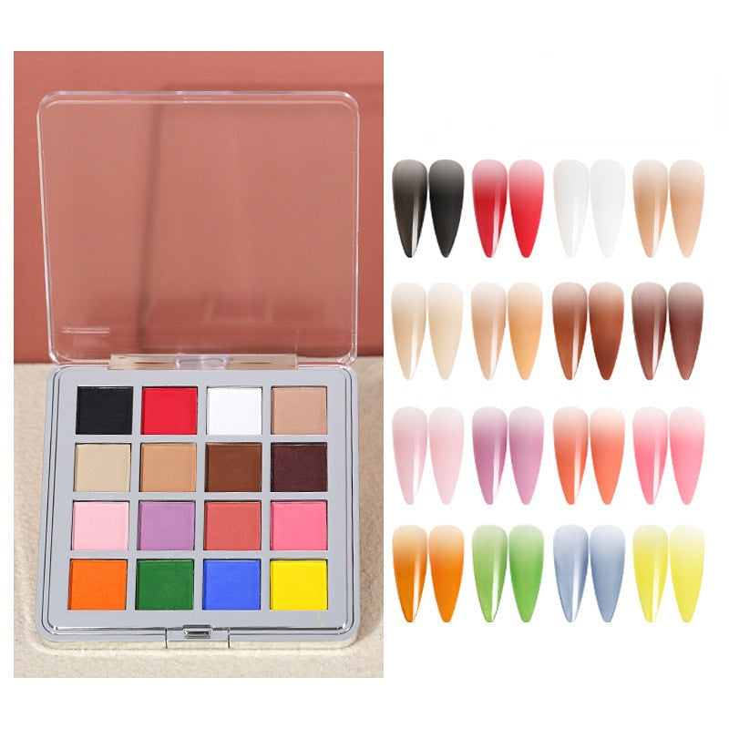 16 Colors Solid Nail Powder Gradient Pigment Nail Powder